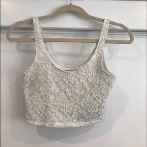 Abercrombie & Fitch White Lace Crop Top